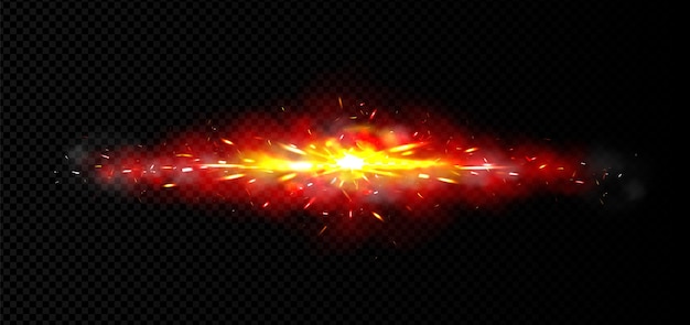 Free vector explosion effect with fire sparks and smoke