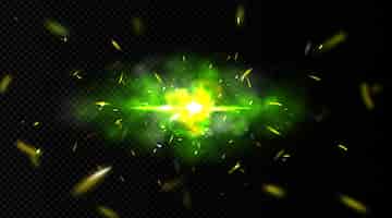 Free vector explosion effect with sparks green light and smoke