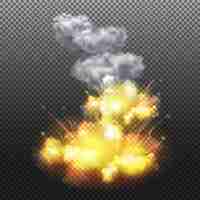 Free vector explosion isolated composition