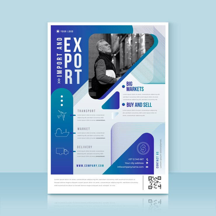 Free Vector export poster design template