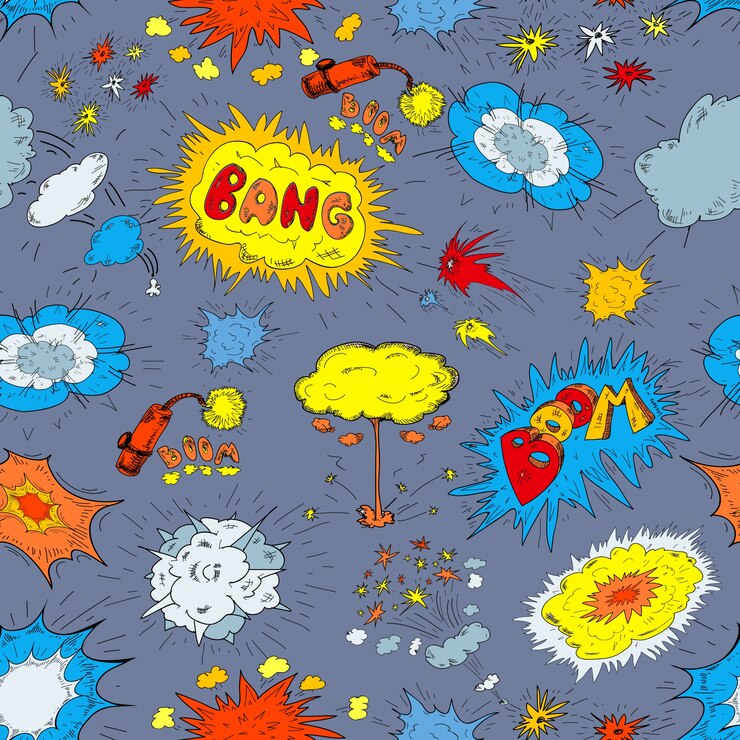 Free Vector exposions doodle background