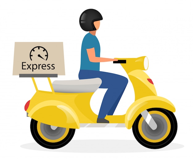 Premium Vector Express Delivery Flat Vector Illustration Courier Riding Yellow Scooter With Parcel Cartoon Character Isolated Deliveryman Driving Motorcycle Motorbike Shipping Service Concept Premium Vector Express Delivery Flat Vector Illustration Courier Riding Yellow Scooter With Parcel Cartoon Character Isolated Deliveryman Driving Motorcycle Motorbike Shipping Service Concept