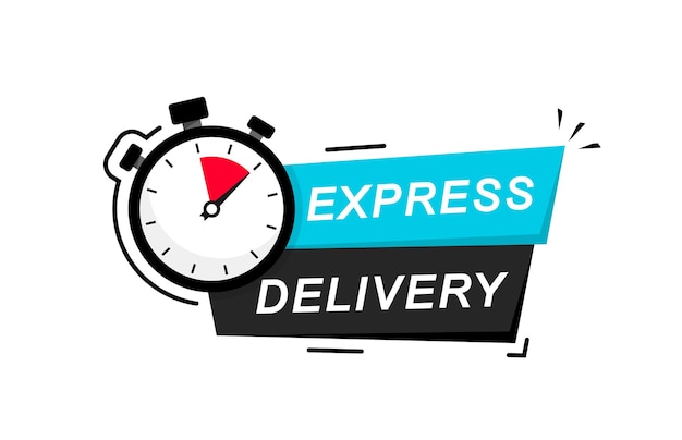 Значок экспресс-доставки быстрая доставка, экспресс-доставка и срочная доставка, знак секундомера