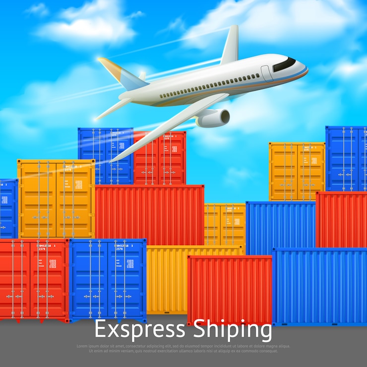 Free Vector express shipping poster with different colors