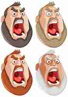 Free vector expressions of anger and frustration