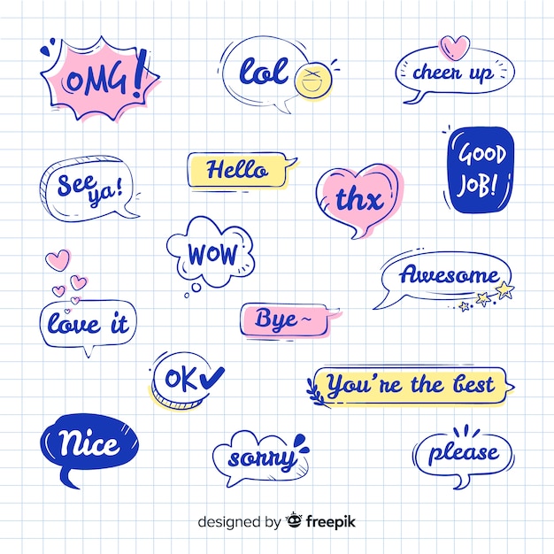 Expressions draw in speech bubble collection