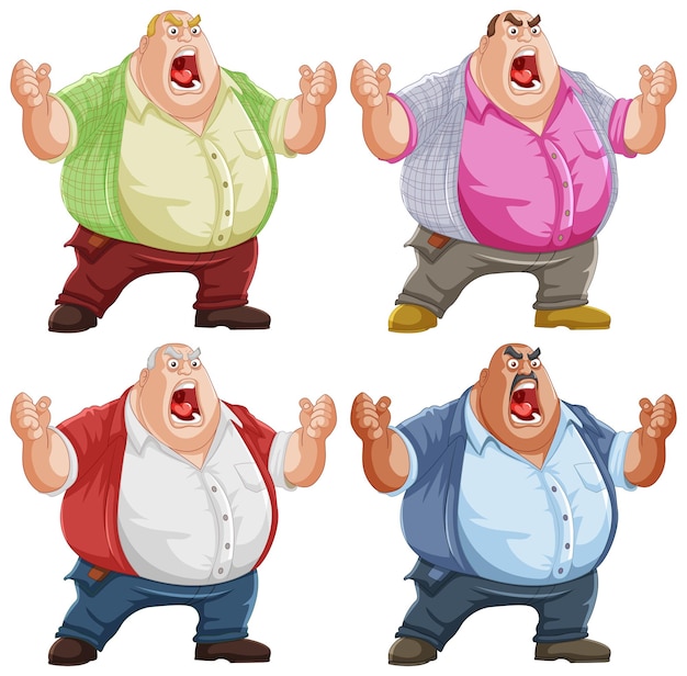 Free vector expressive cartoon characters set