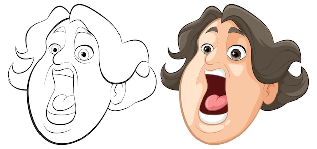 Free vector expressive cartoon faces in stages