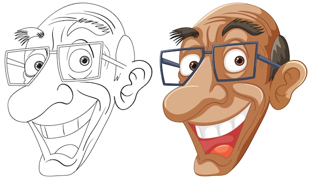 Free vector expressive cartoon faces vector illustration