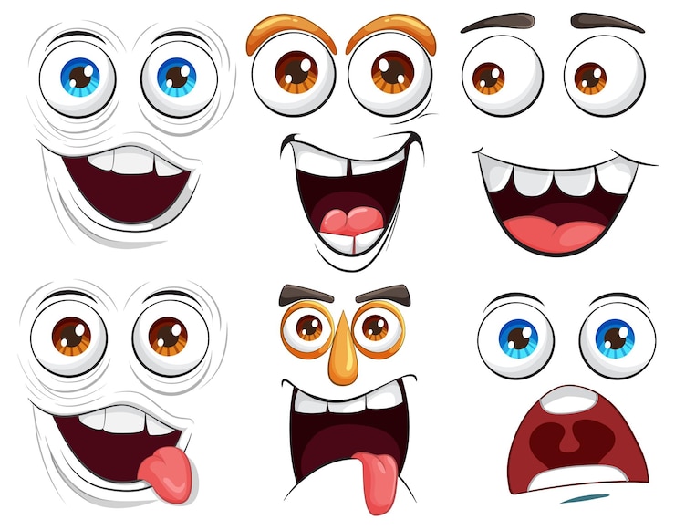 Free Vector expressive cartoon faces vector set