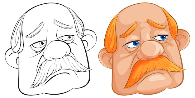 Free vector expressive cartoon faces with beards