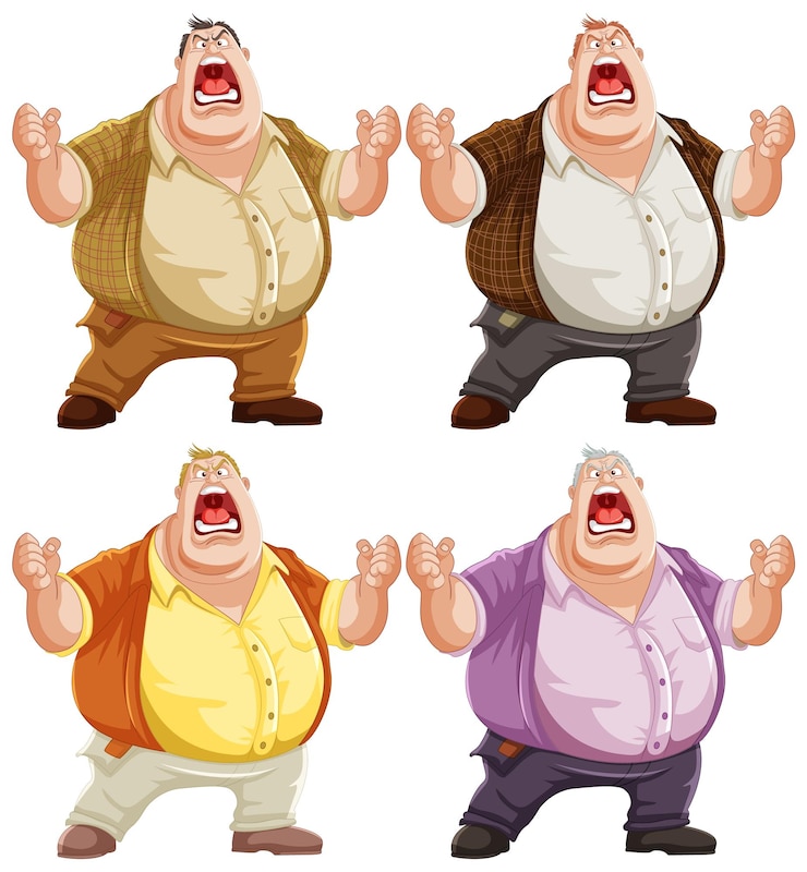 Free Vector expressive cartoon man in different outfits