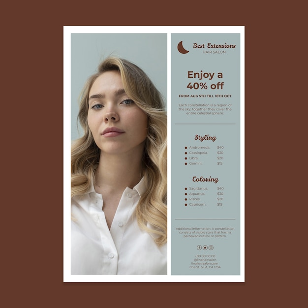 Extensions hair salon poster template