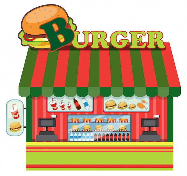 Exterior of a burger shop