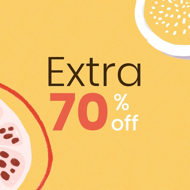 Extra 70% off summer sale template design resource 