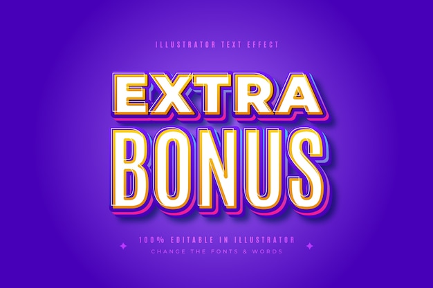 Free vector extra bonus text effect