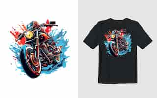 無料ベクター 極端なダート バイク漫画ベクトル イラスト バイカー t シャツ デザイン