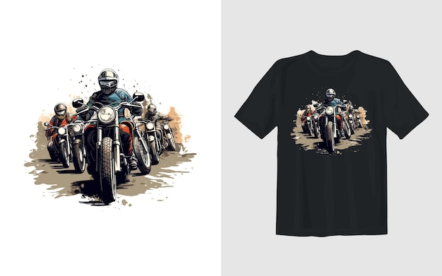 Экстремальная грунтовая велосипедная мультфильмная векторная иллюстрация дизайна футболки мотоциклиста