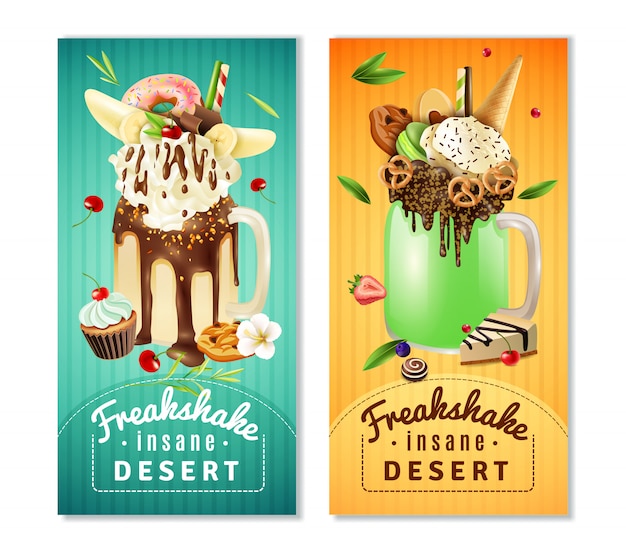 Extreme Freakshake Insane Dessert  Banners Set 