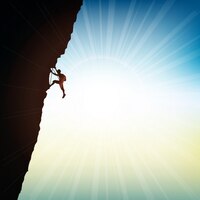 Free vector extreme rock climber background