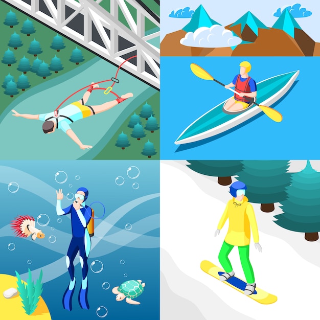 Free vector extreme sports banner collection