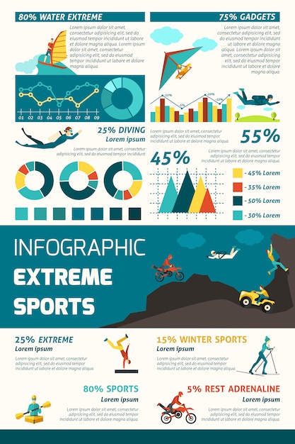 Infographics di sport estremi