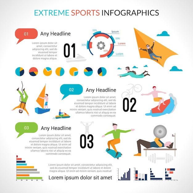 Vettore gratuito infographics di sport estremi