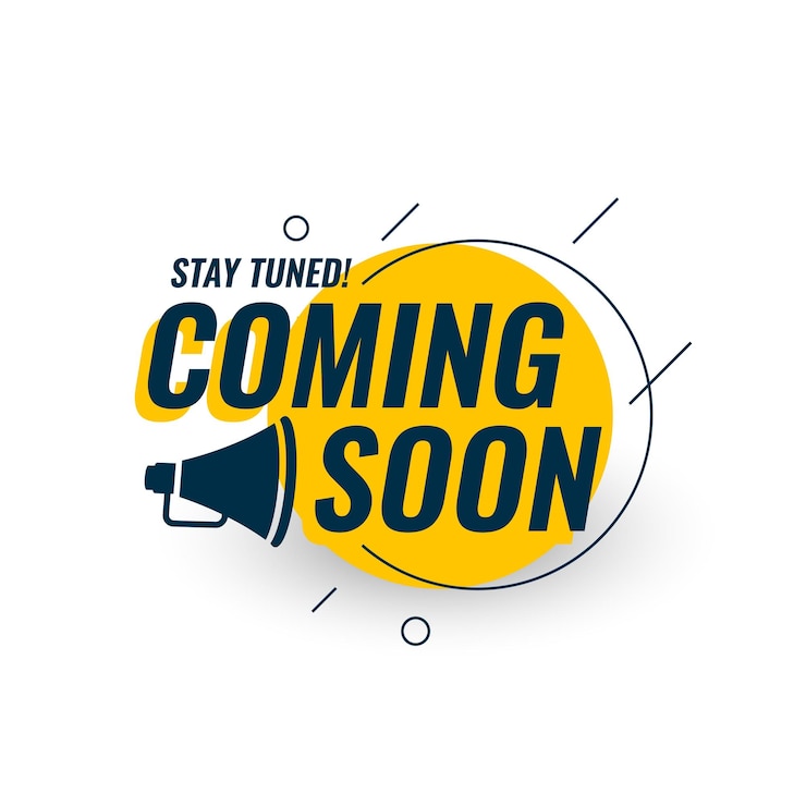 मुफ़्त वेक्टर eye catching coming soon web page background with megaphone design