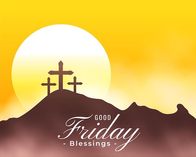 Free vector eye catching good friday background for catholic themed project