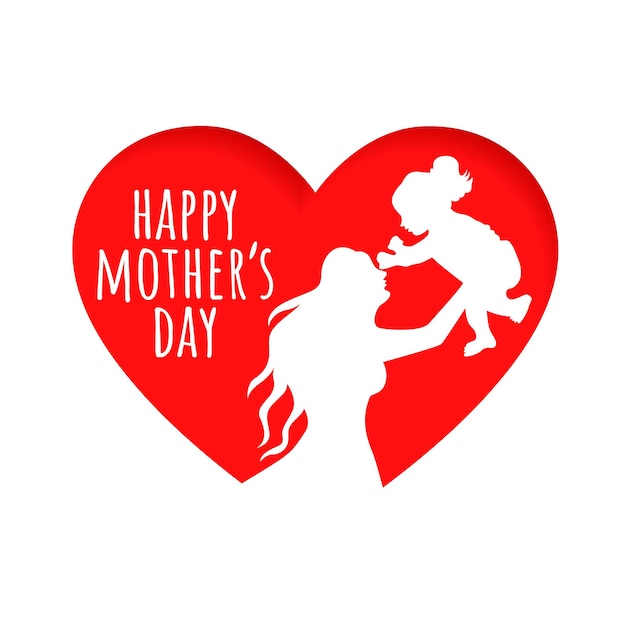 Free Vector eye catching happy mother's day wishes card in paper cut style