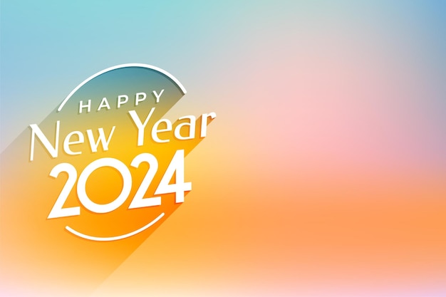 Eye catching happy new year 2024 greeting background design vector