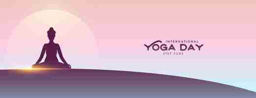 Free vector eye catching happy yoga day event poster for wellness and calmness