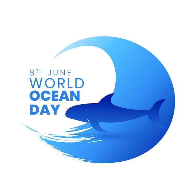 Free vector eye catching world ocean day background for underwater preservation