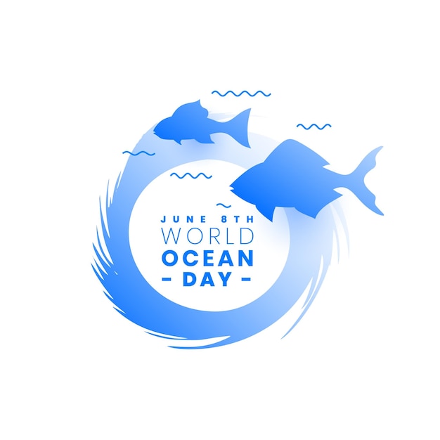 Vettore gratuito manifesto dell'evento della giornata mondiale dell'oceano che attira l'attenzione salva e pulisci l'ecosistema