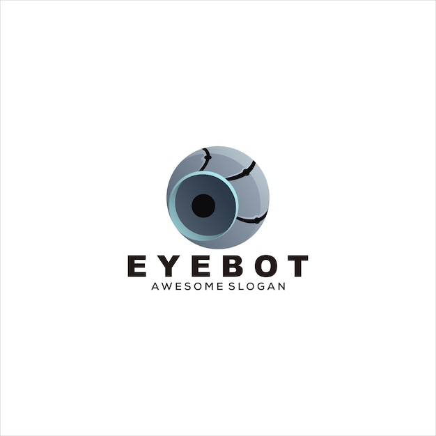 Free vector eye robotic logo gradient vector design modern