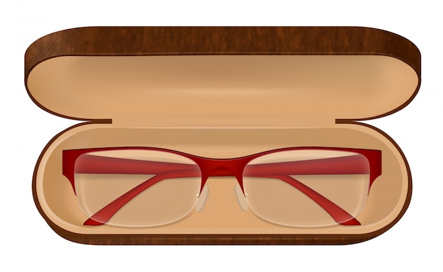 Free vector eyeglasses in case illustration