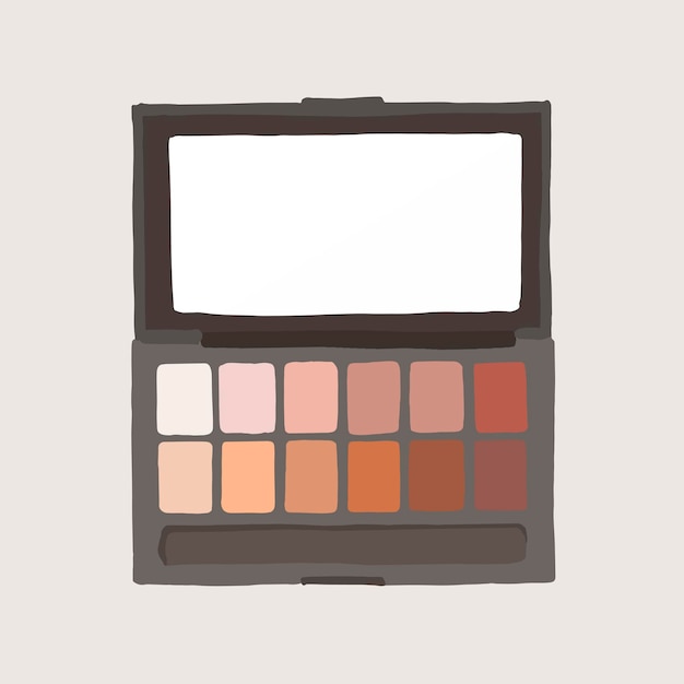 Free vector eyeshadow palette clipart, makeup product illustration in earth tone vector