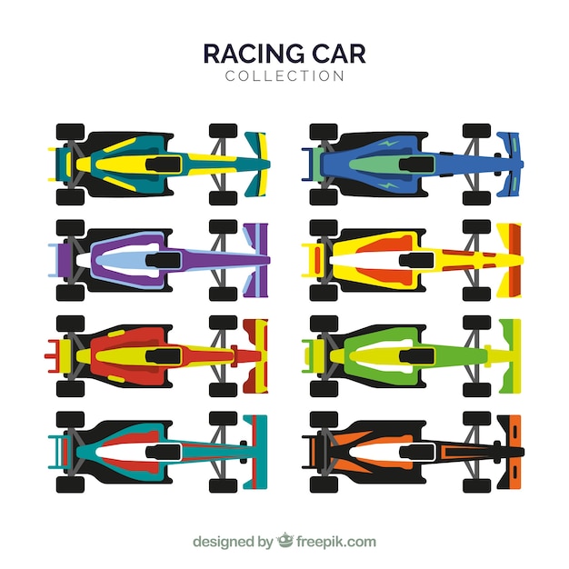 Free vector f1 racing car collection