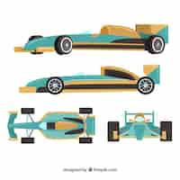 Vettore gratuito collezione di auto da corsa di f1