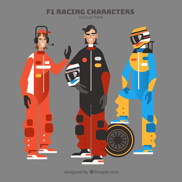 Free vector f1 racing characters