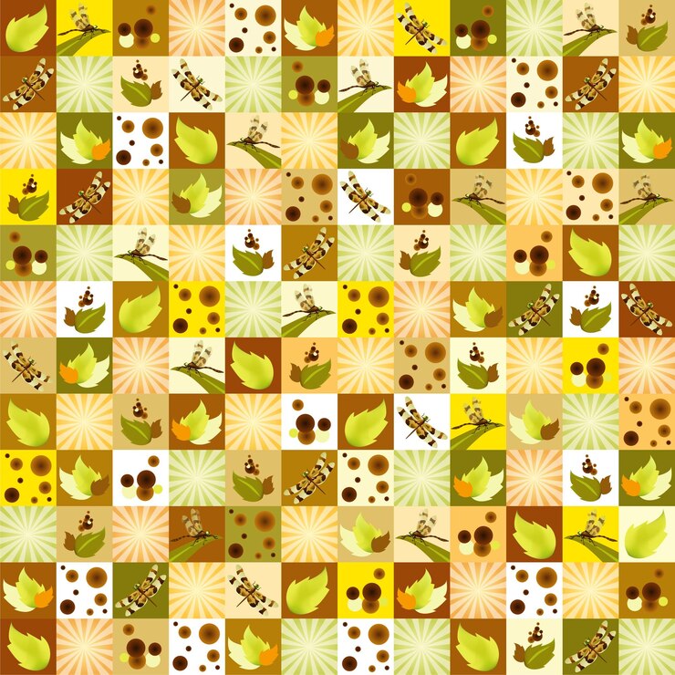 Free Vector fabric with dragonfly seamless pattern