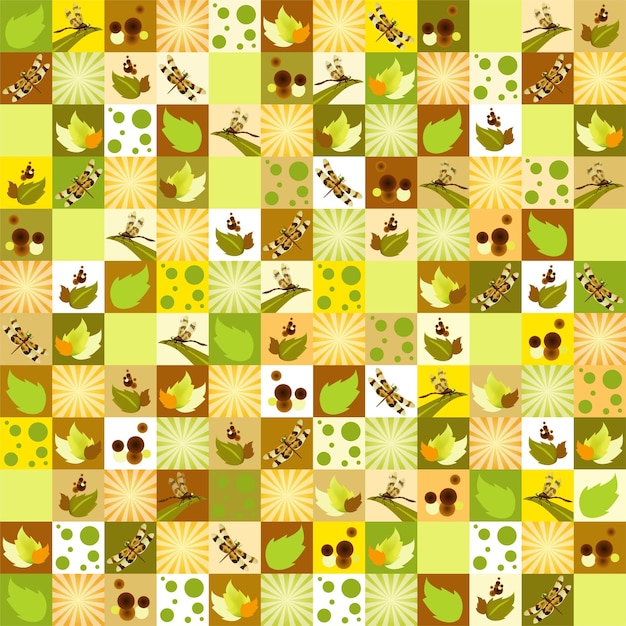 Fabric with dragonfly seamless pattern