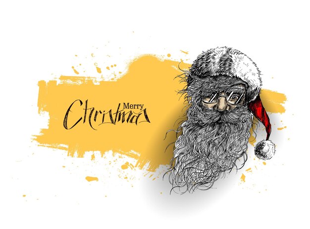 Лицо рождественского персонажа Санта-Клауса, счастливого Рождества - векторные иллюстрации
