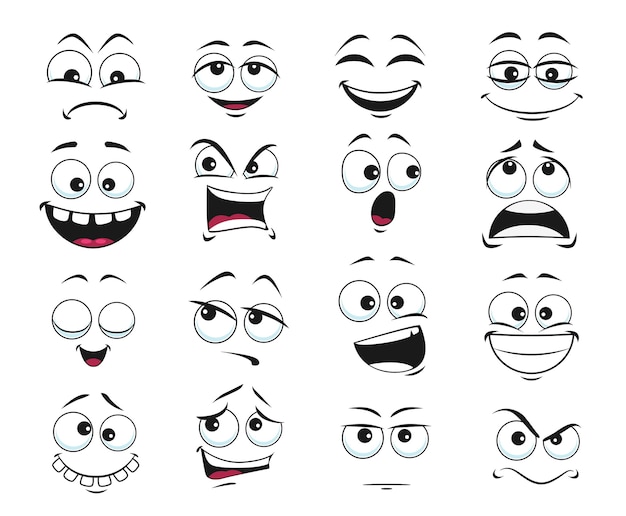 笑う絵文字のグループ 無料のベクター
