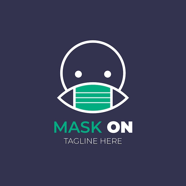 Free vector face mask logo concept