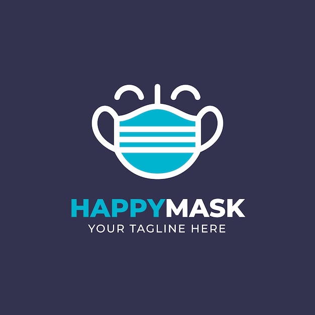 Free vector face mask logo concept