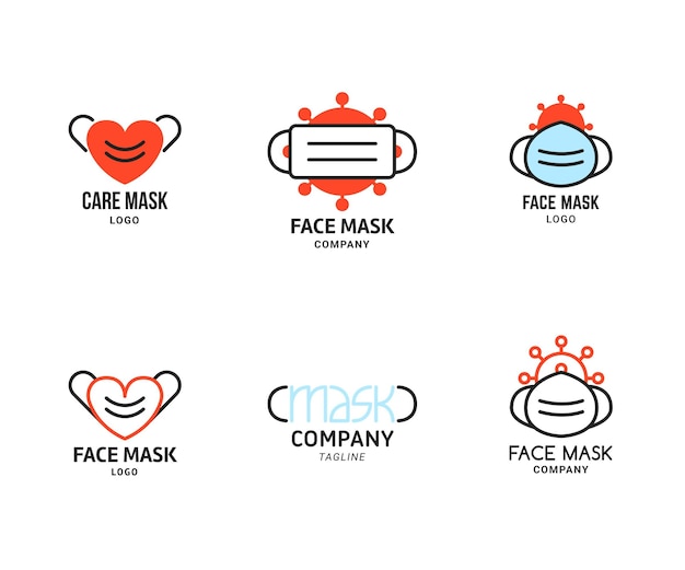 Шаблон логотипа маски для лица