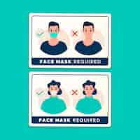 Free vector face mask required - sign collection