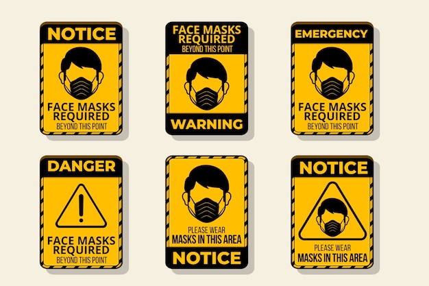 Face mask required sign collection