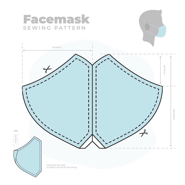 Free vector face mask sewing pattern